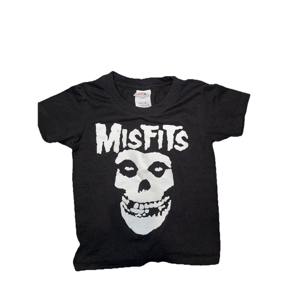 Misfits Crimson Ghost Skull Tee – Black, Kids XS